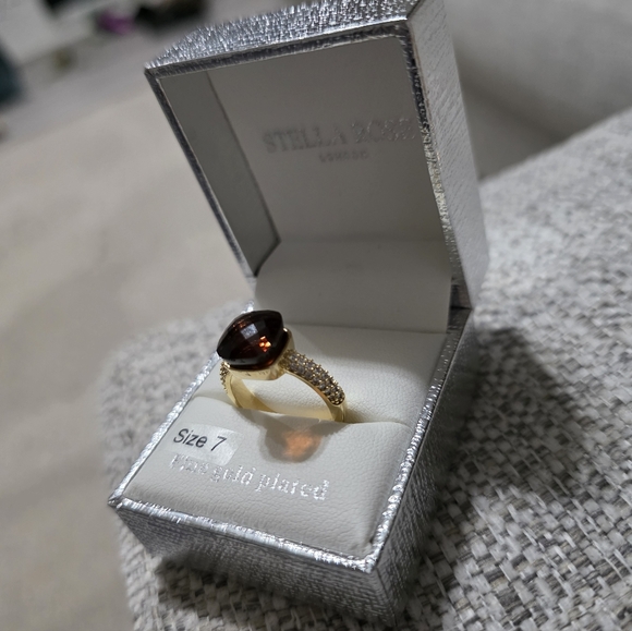 Stella & Dot Gold Ring with Rich Brown Stone Size 7 - Picture 5 of 9